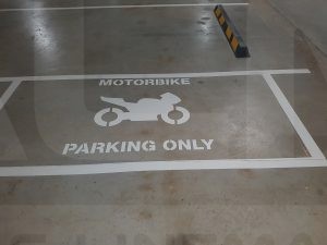 motorbike parking only marking