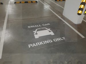 small car parking only marking